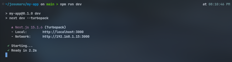 Starting Next Server